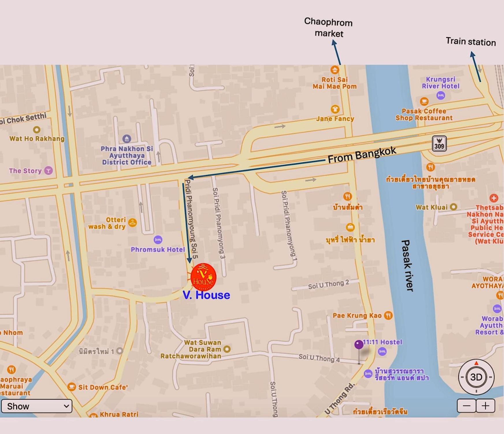 Manu V House Hotell Phra Nakhon Si Ayutthaya Exteriör bild